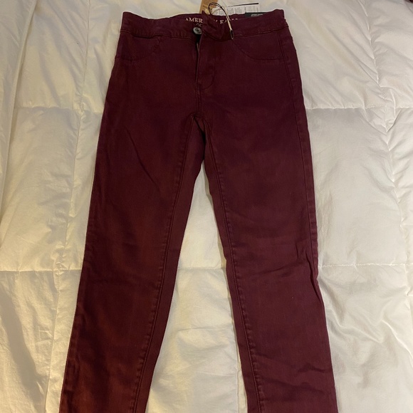 American Eagle Outfitters Denim - American Eagle Power Stretch Maroon Jeggings